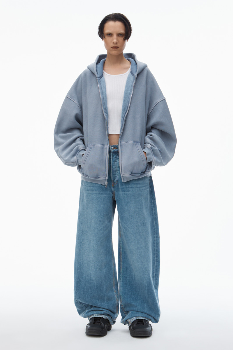 Alexander Wang oversize star logo-print zip-up hoodie outlook