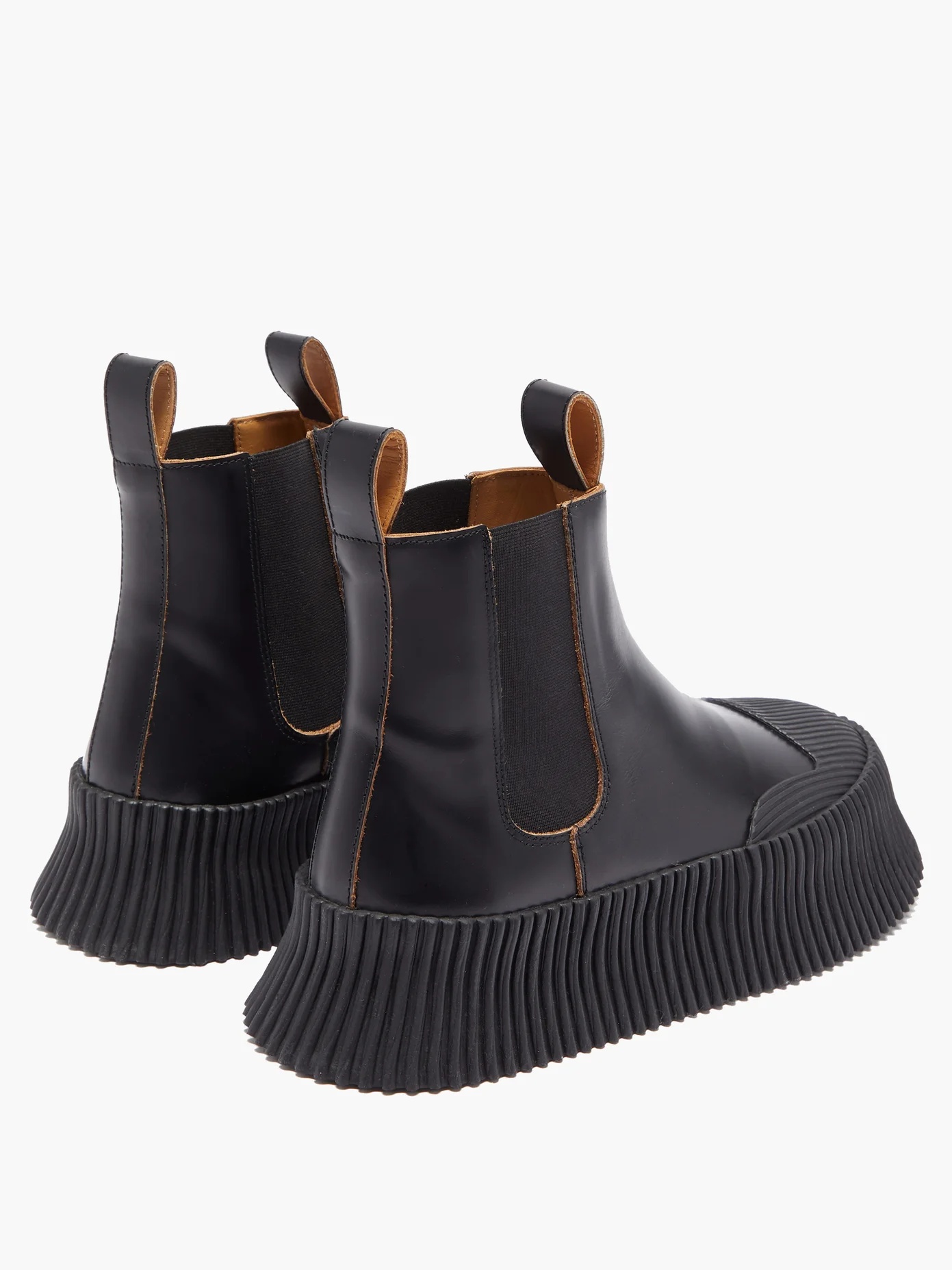 Ribbed-sole leather Chelsea boots - 5