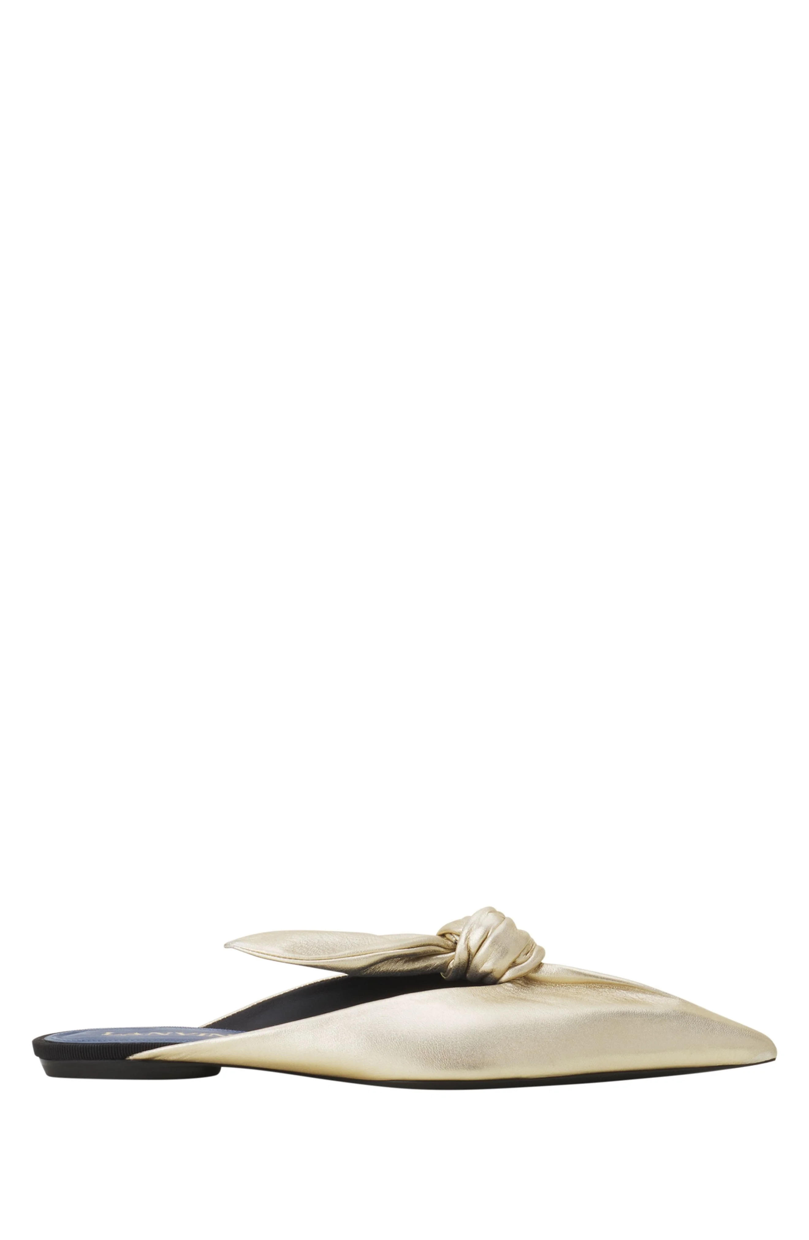 Lanvin Midnight Step Bow Mule In Metallic Leather in Gold at Nordstrom - 1