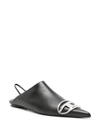 Diesel logo-plaque leather mules outlook