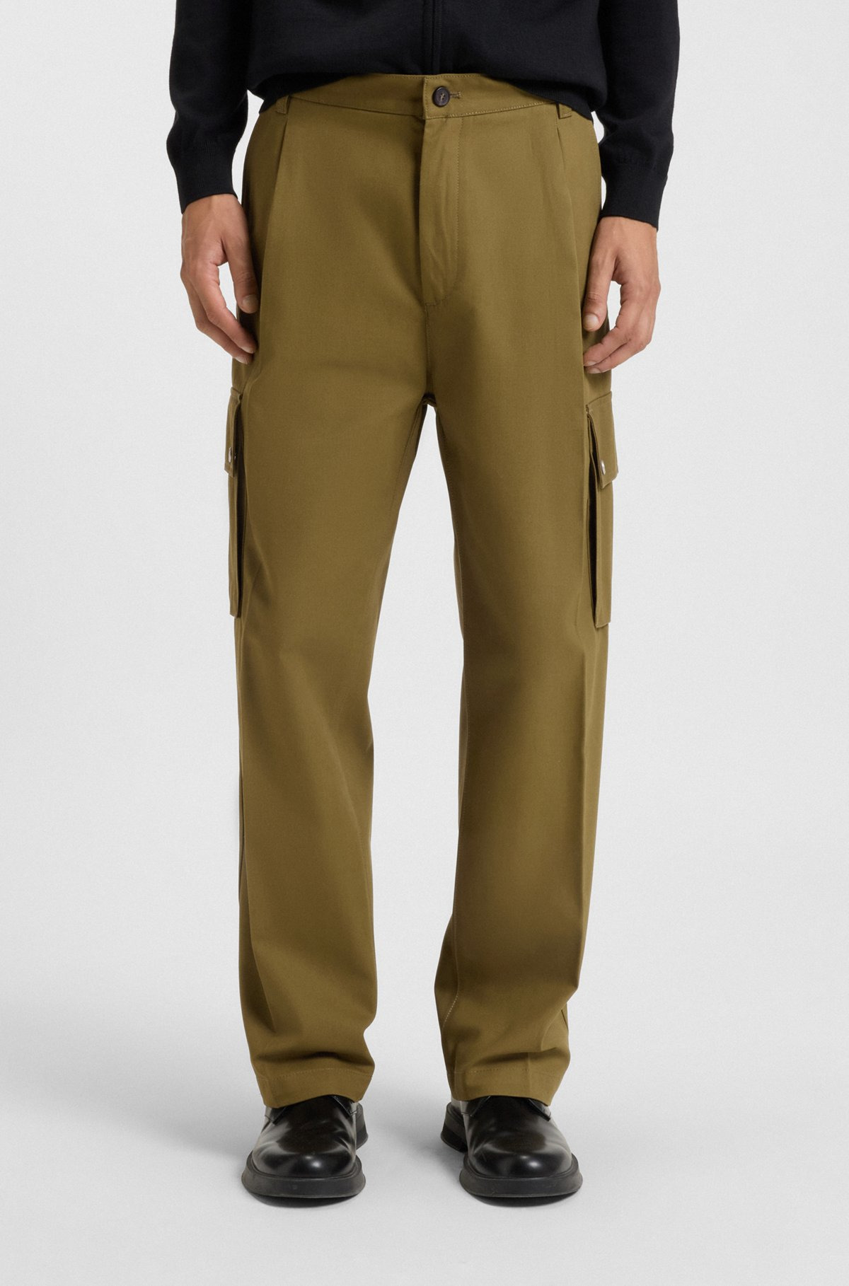 SLIM-FIT CARGO TROUSERS IN MERCERIZED COTTON - 2