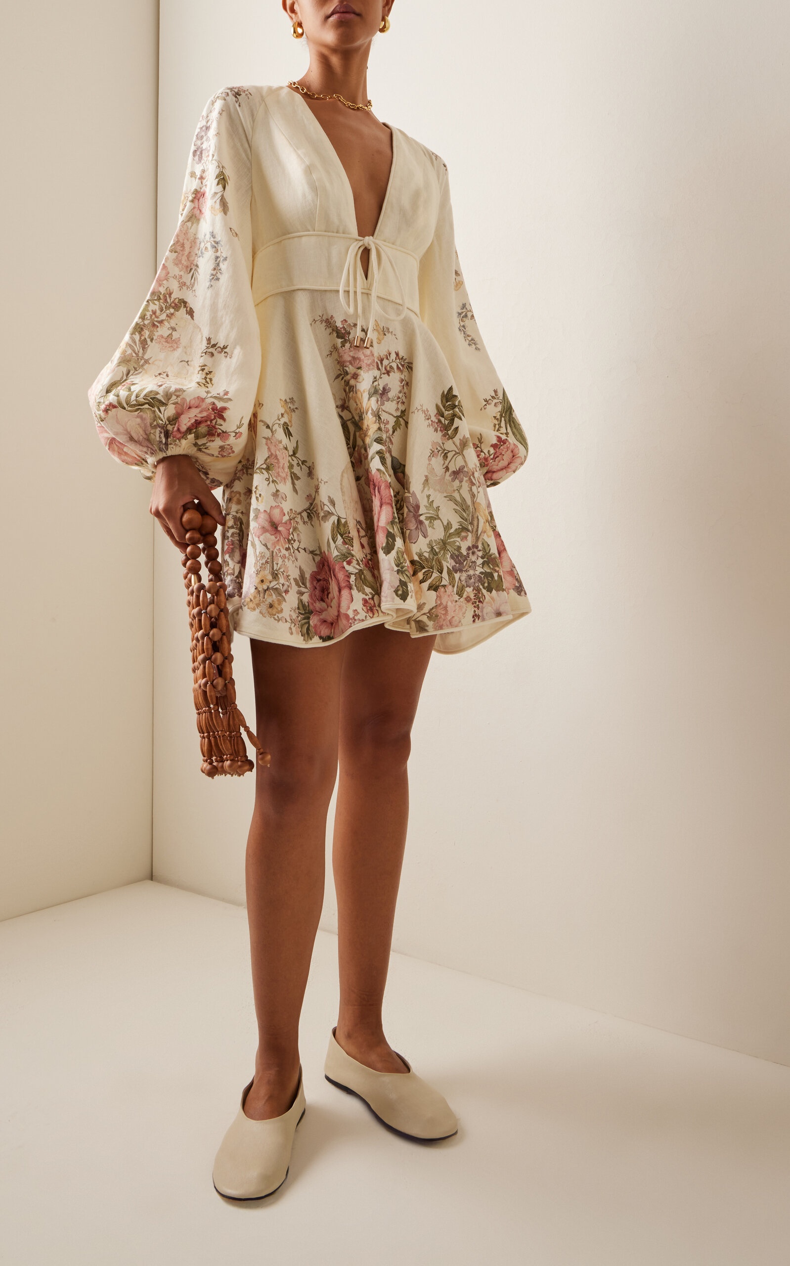 【Zimmermann】WAVERLY PLUNGE MINI DRESS プランジ ミニ ZIMMERMANN Waverly Plunge Mini Dress – Høyer Trondheim/Høyer