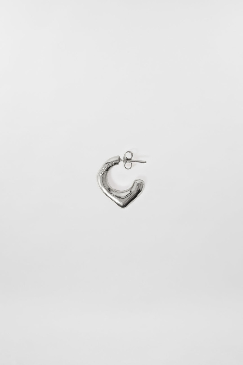 SINGLE METALLIZED EARRING / silver 1