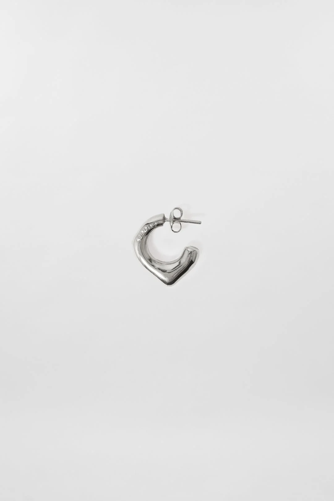 SINGLE METALLIZED EARRING / silver - 1