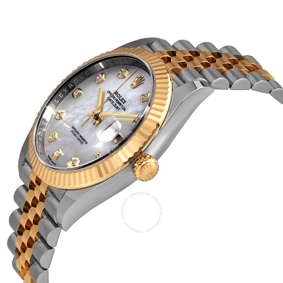 Rolex Datejust 41 White Mother of Pearl Dial Automatic Men's Steel and 18K Yellow Gold Jubilee Watch - 2