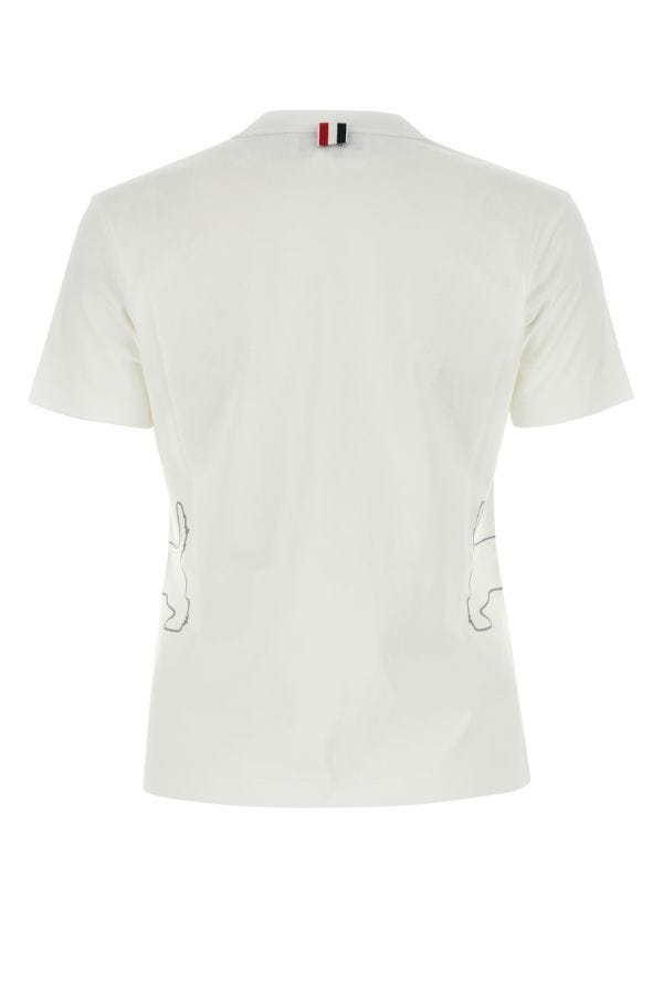 Thom Browne Woman White Cotton T-Shirt - 2