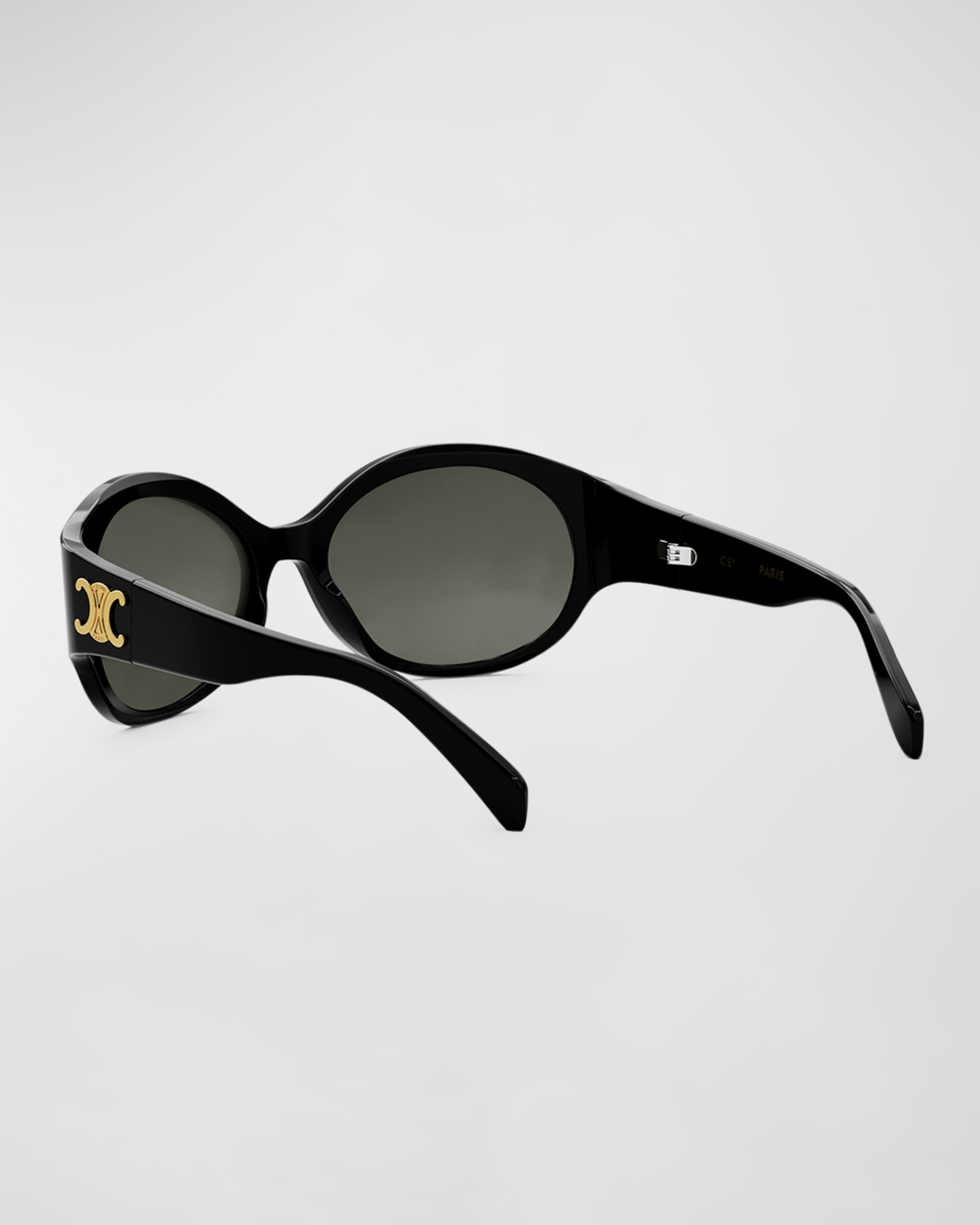 Triomphe Acetate Oval Wrap Sunglasses - 2