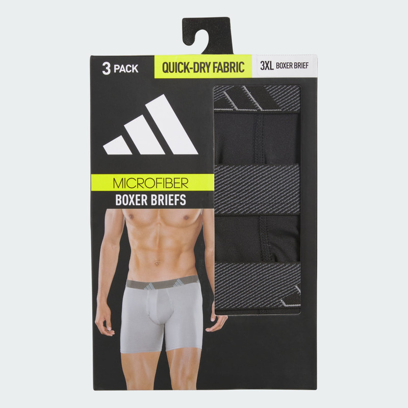 adidas Microfiber Boxer Briefs 3-Pack (Big and Tall) outlook