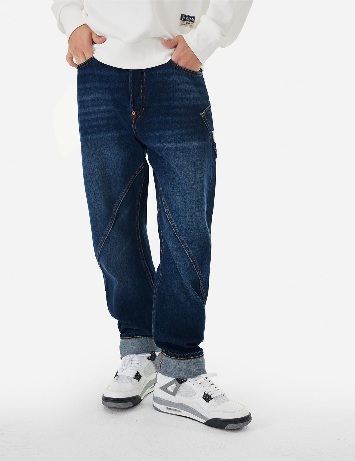 Seagull and Logo Print 3D Fit Jeans - 8