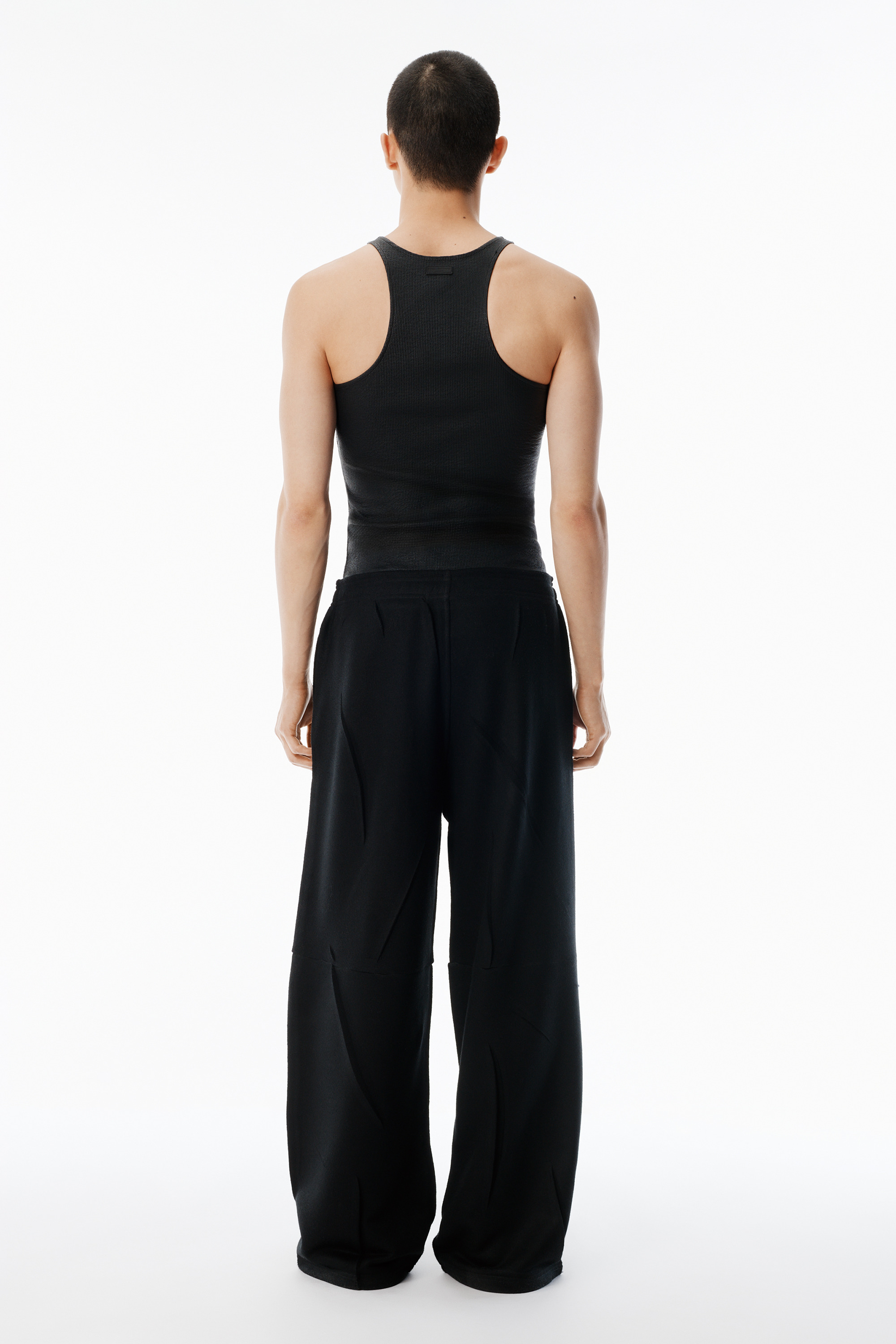 Black Creased Terry Oversized Sweatpant - 4