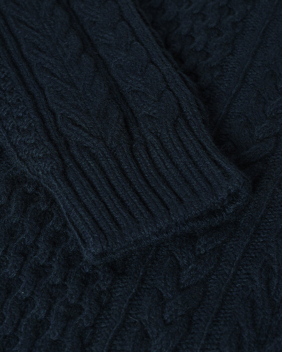 Aran Cable Green Cashmere Jumper - 6