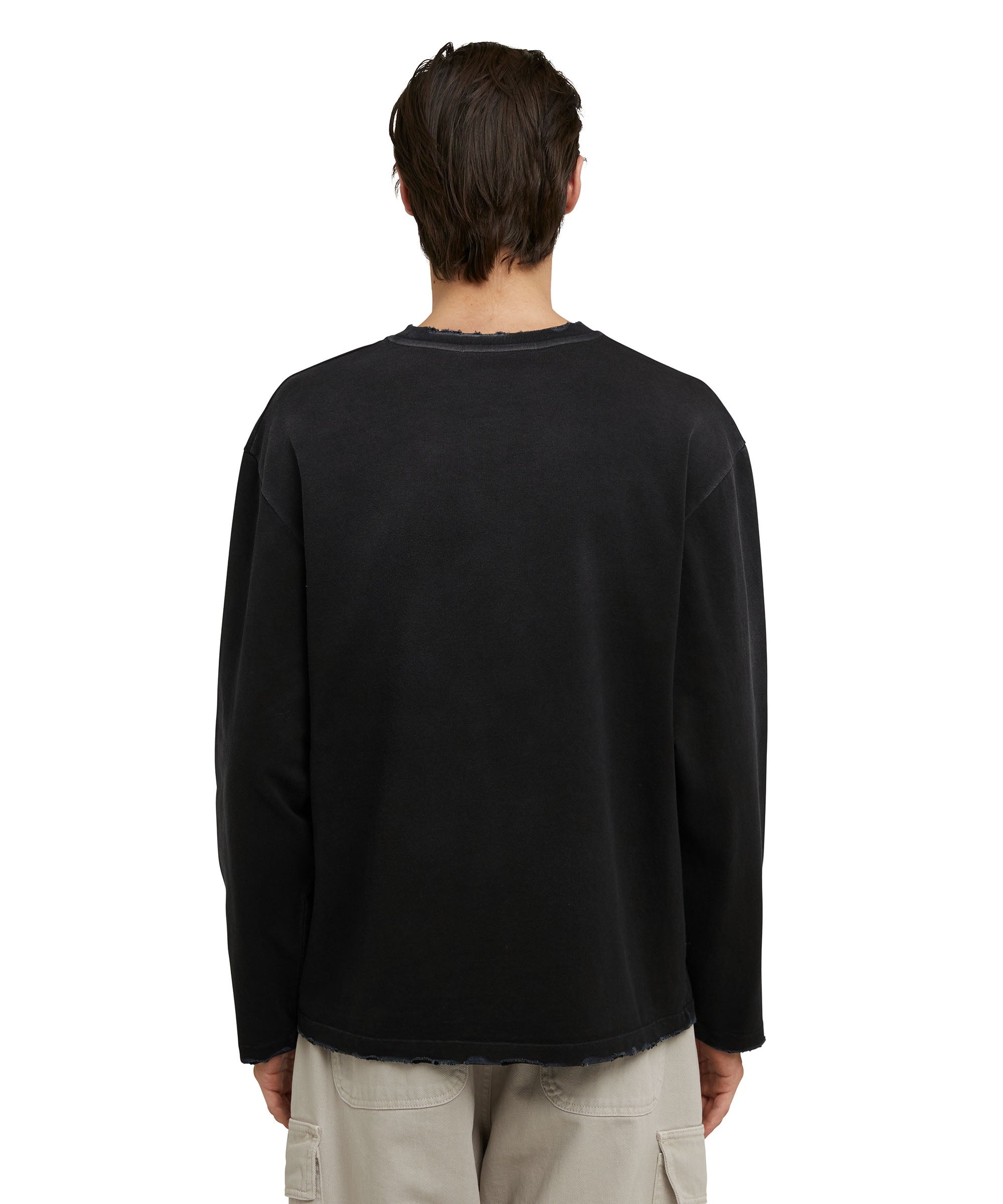 Cotton crewneck t-shirt with MSGM large logo print - 3