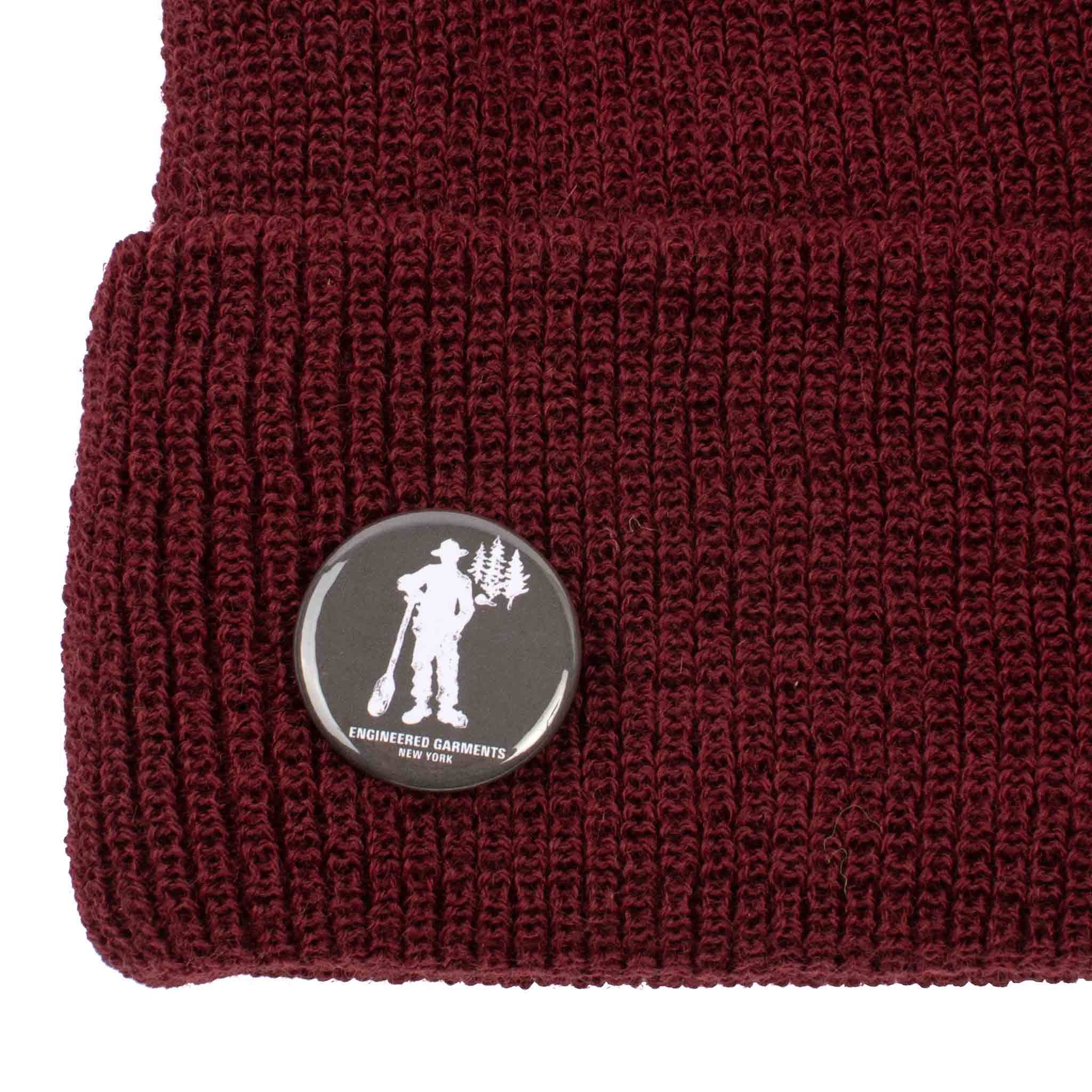 Wool Watch Cap Burgundy - 2