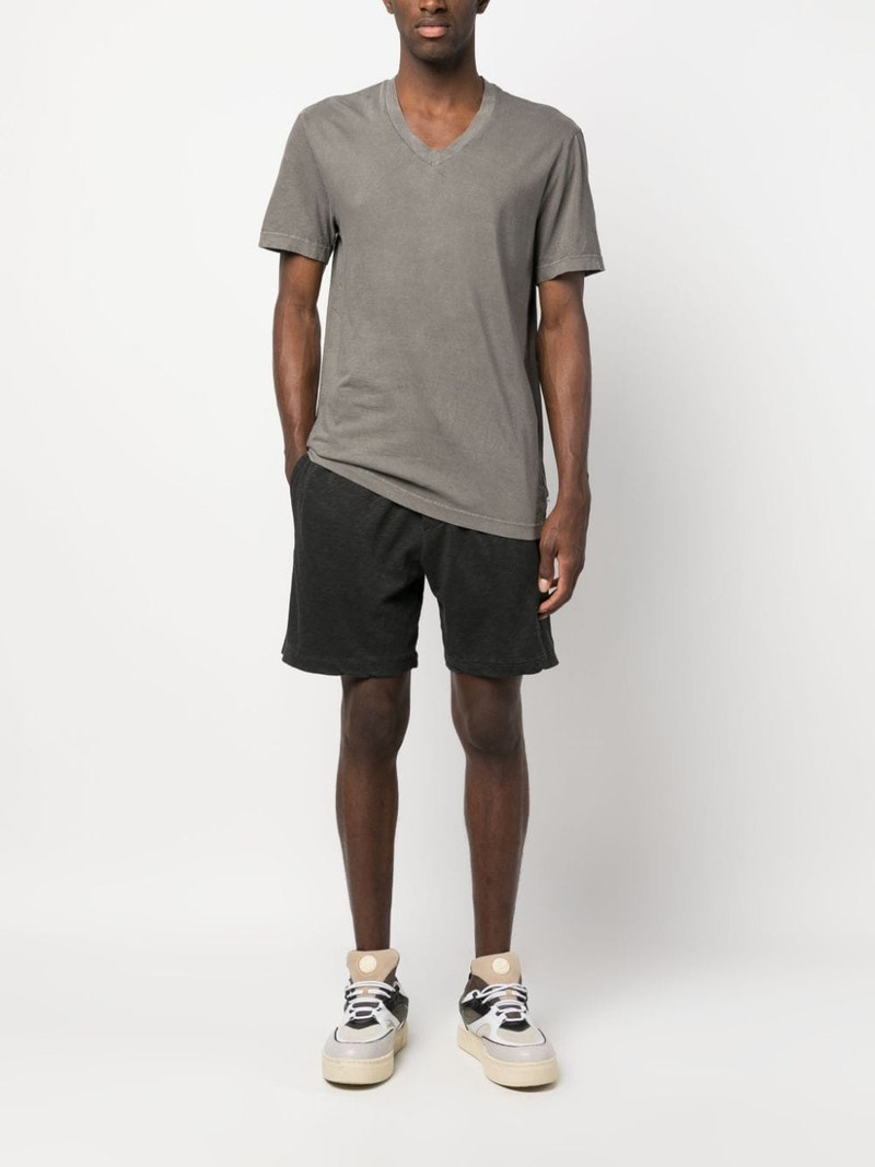 JAMES PERSE mÃ©lange-effect cotton track shorts outlook