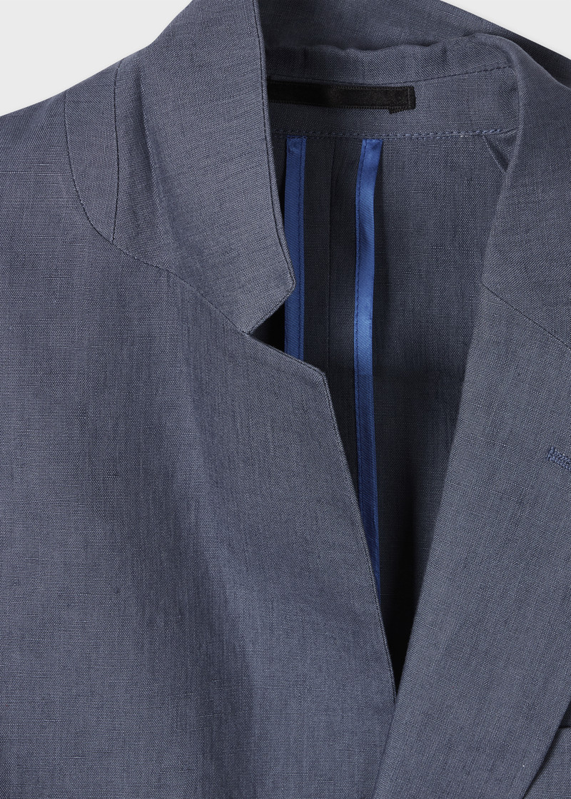 Paul Smith Stone Blue Linen Patch-Pocket Unlined Blazer outlook