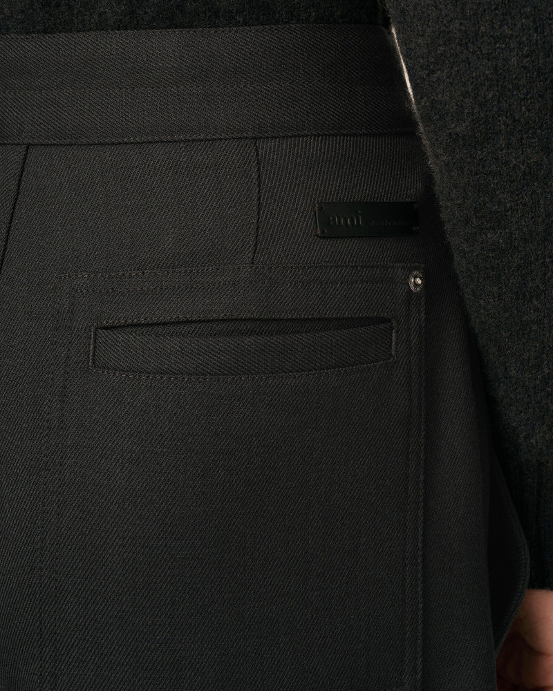 BLACK WOOL ZIPPED TROUSERS 5