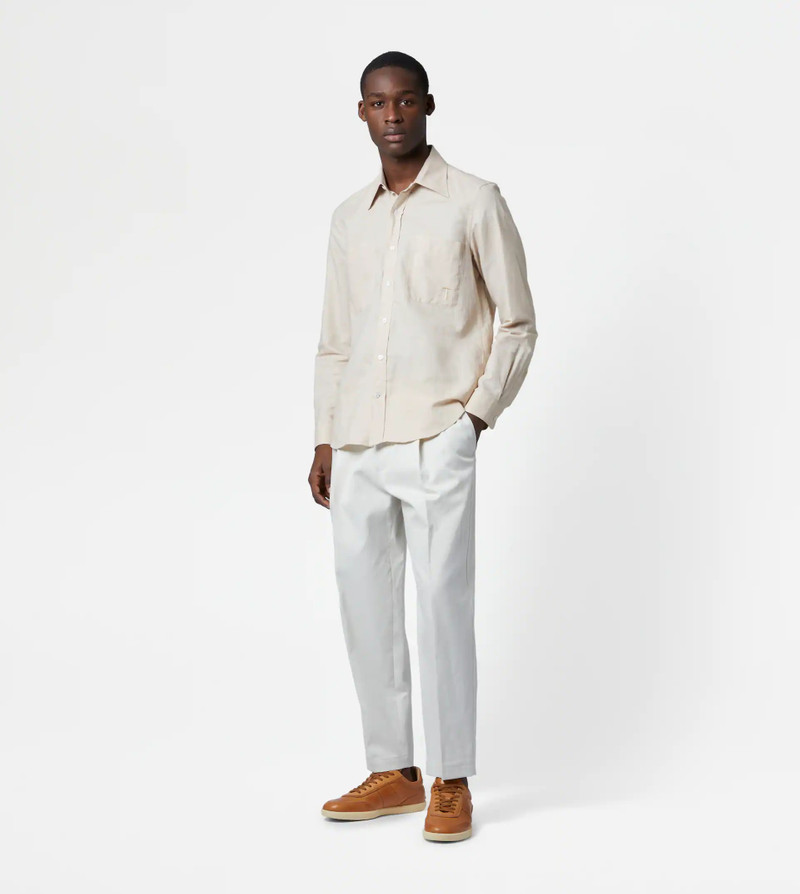 Tod's LINEN-BLEND SHIRT - BEIGE outlook