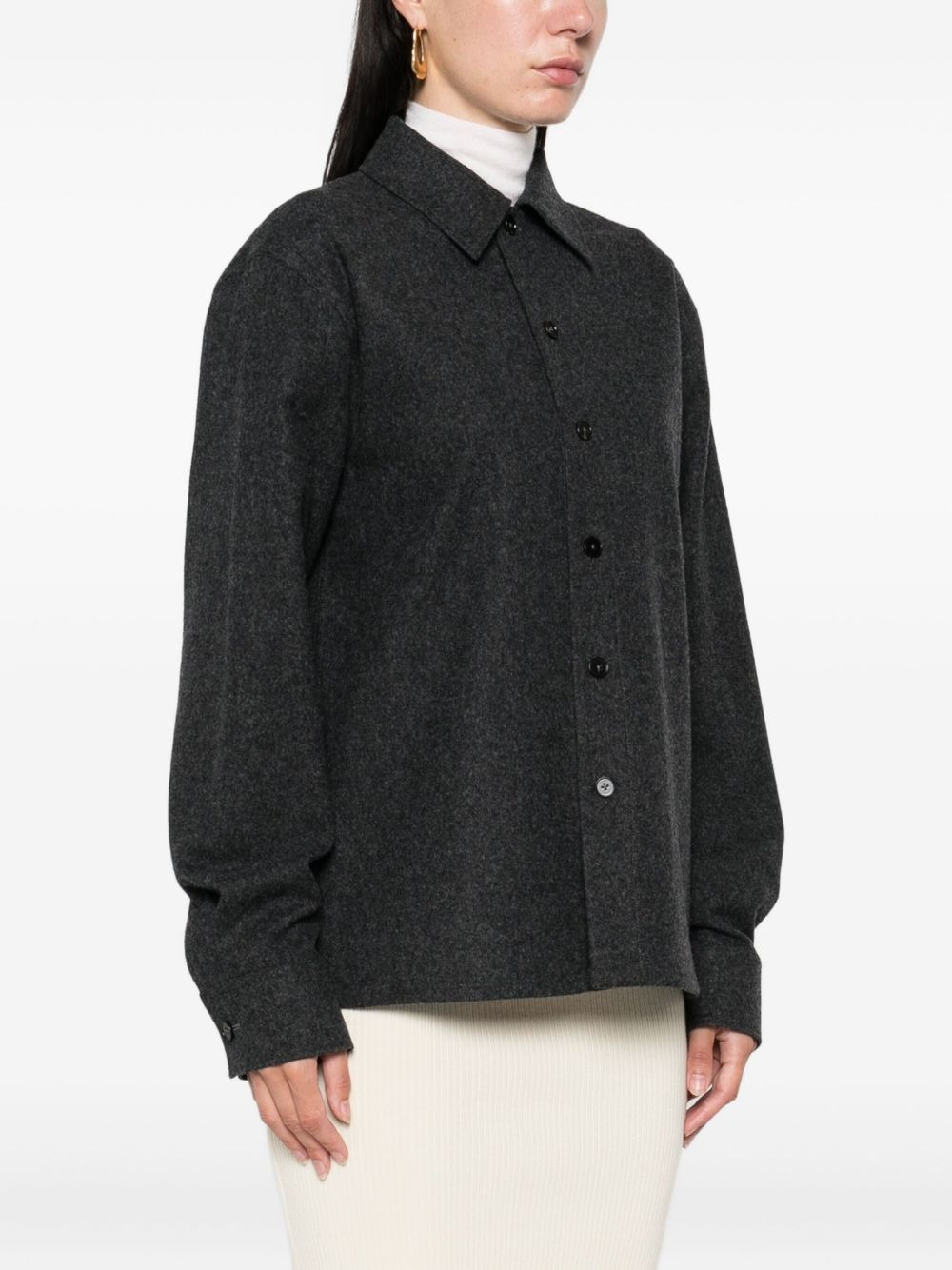 button-down wool shirt - 3