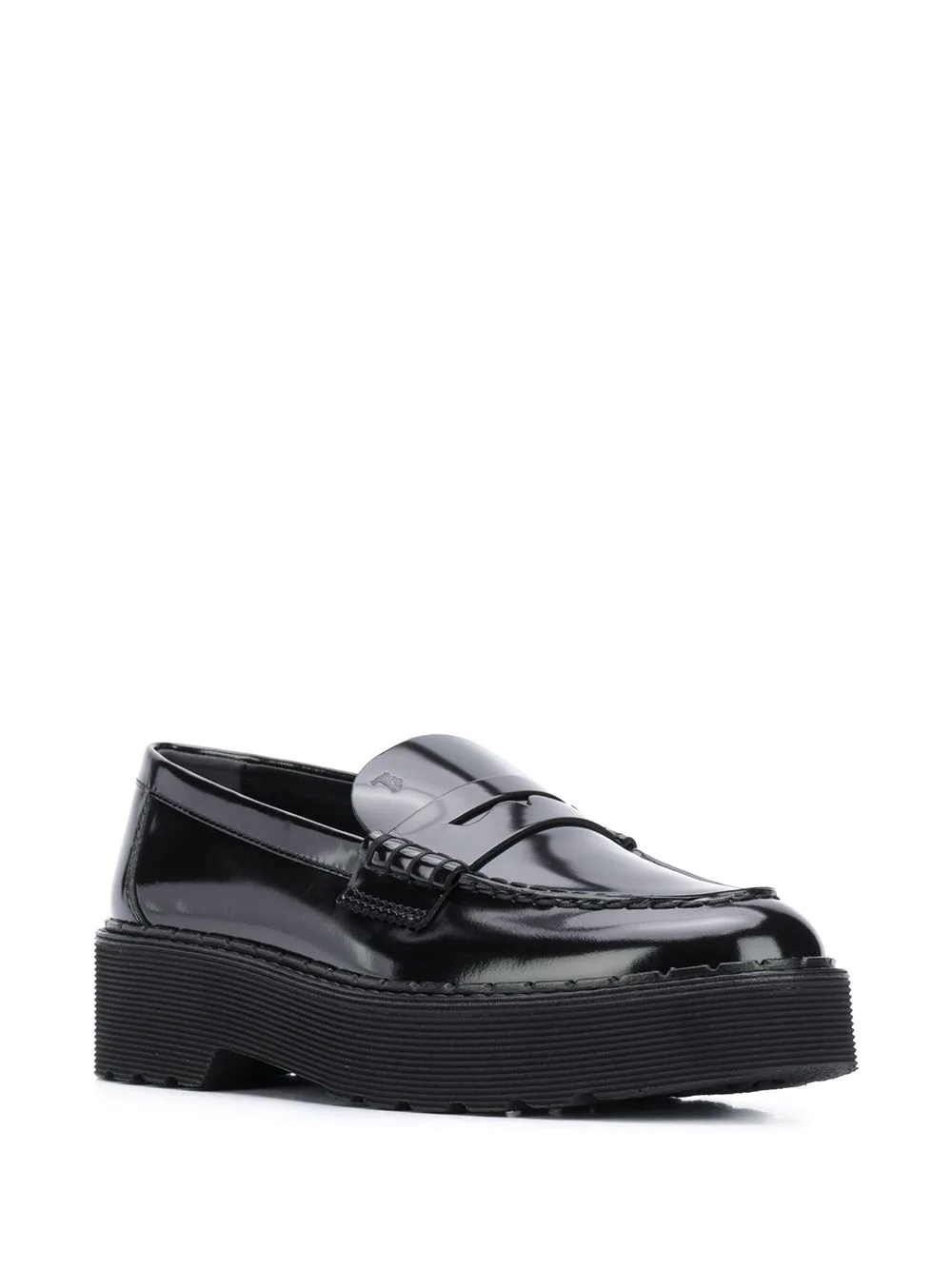 platform leather loafers - 2