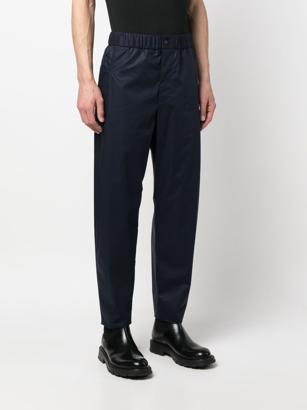 elasticated-waist cotton trousers - 3