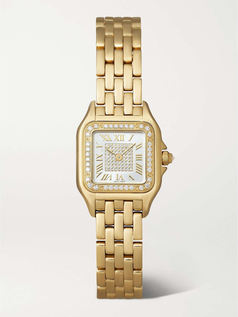 Panthère de Cartier 22mm small 18-karat gold diamond watch White 1