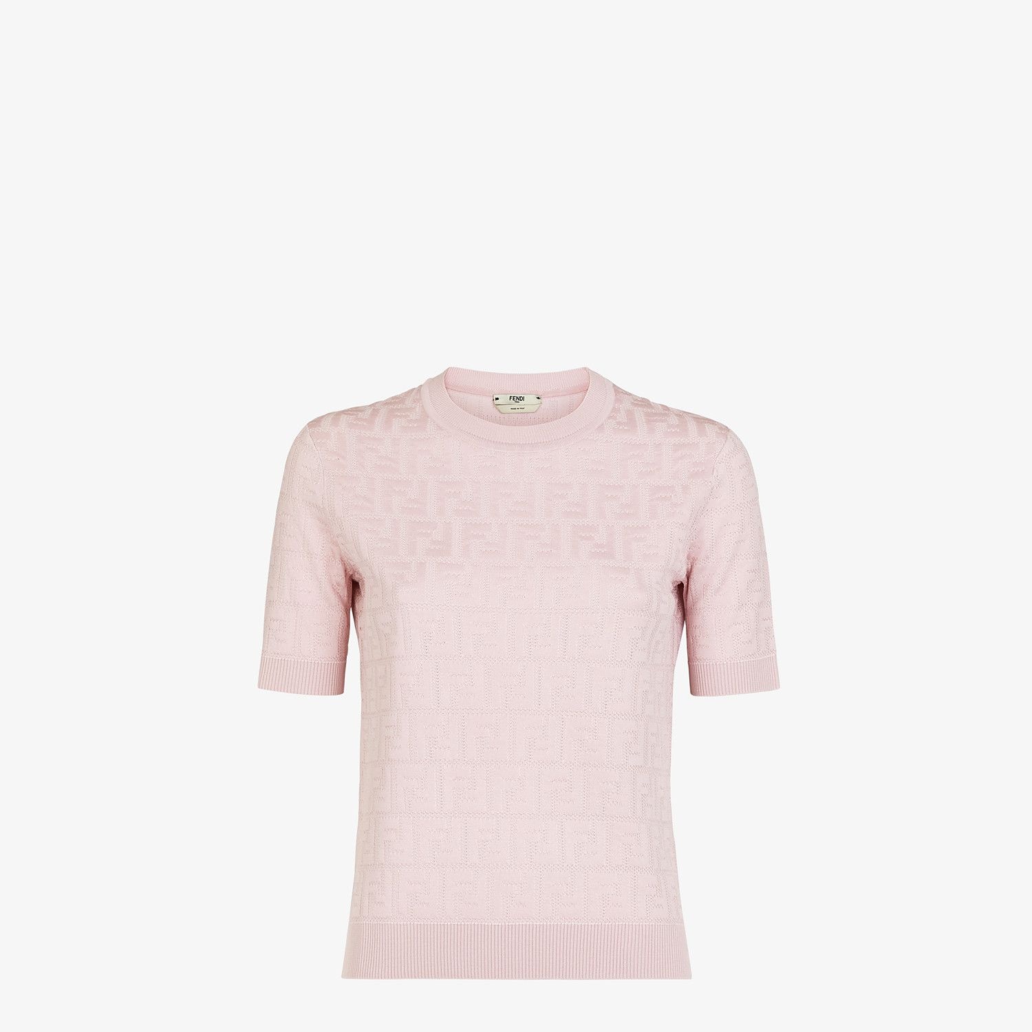 Pink cotton and viscose sweater - 1