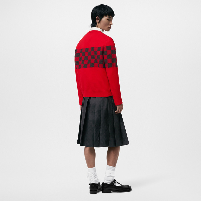 Damier V-Neck Wool Pullover 3