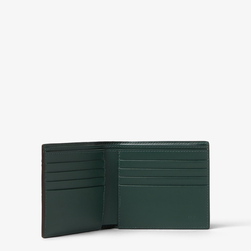 FENDI Squared FF Wallet Dark green inlaid hagfish bi-fold wallet outlook