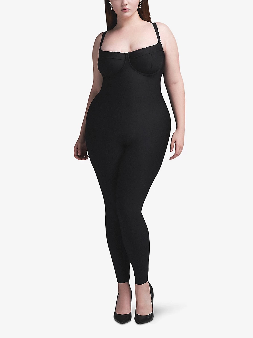 Dolce & Gabbana x SKIMS picot-trim slim-fit stretch-woven jumpsuit - 2