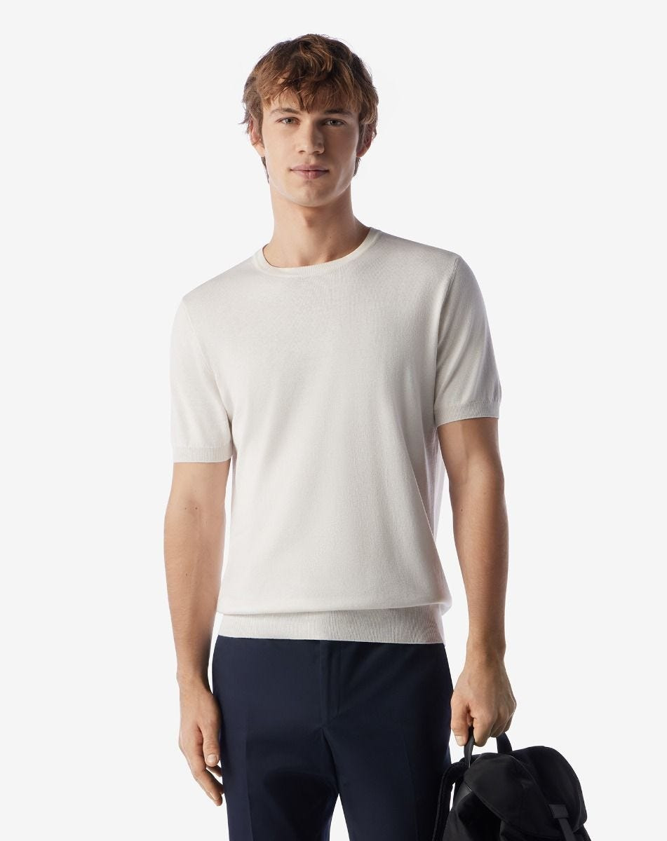 White silk and cotton knitwear - 3