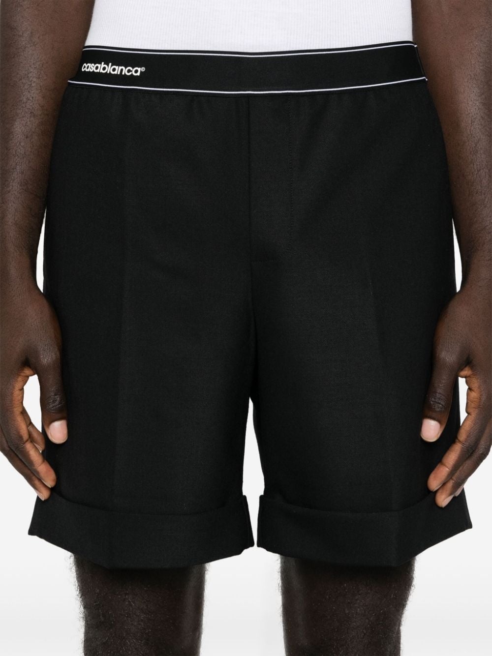 twill-weave tailored shorts - 5