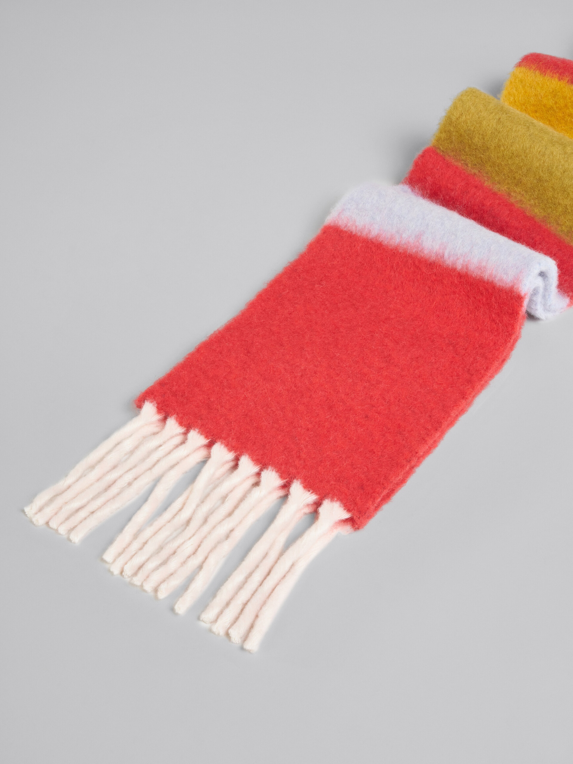 RED ALPACA STRIPED SCARF - 4
