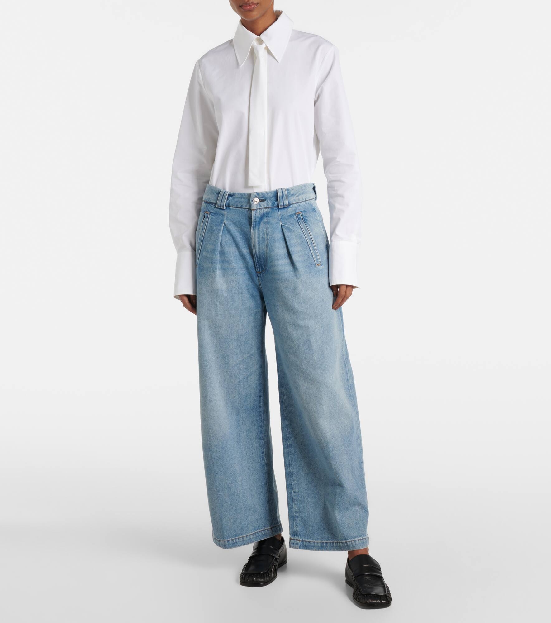 Cara twill cropped wide-leg pants - 7