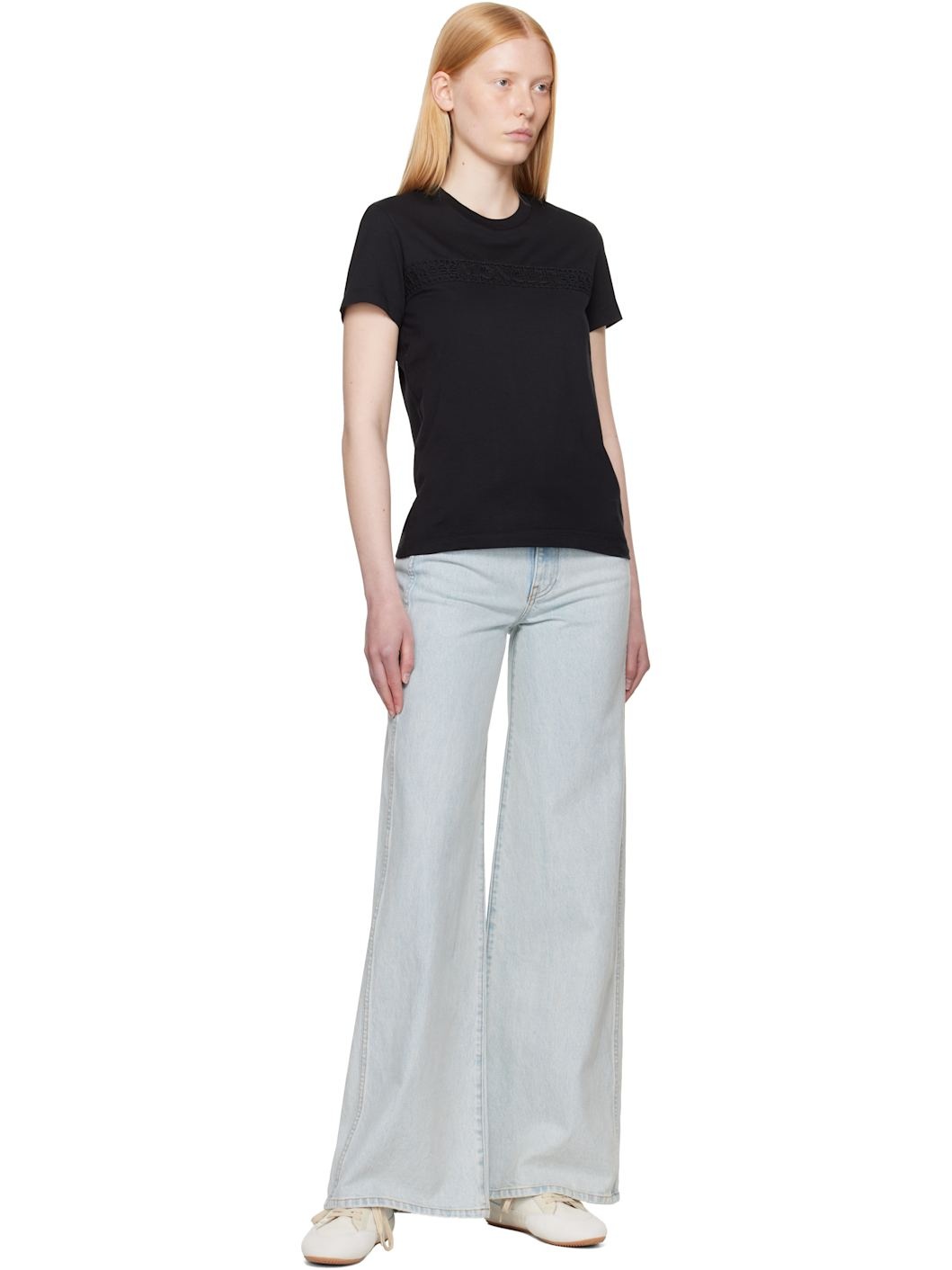Black Embroidered-Logo T-shirt - 5