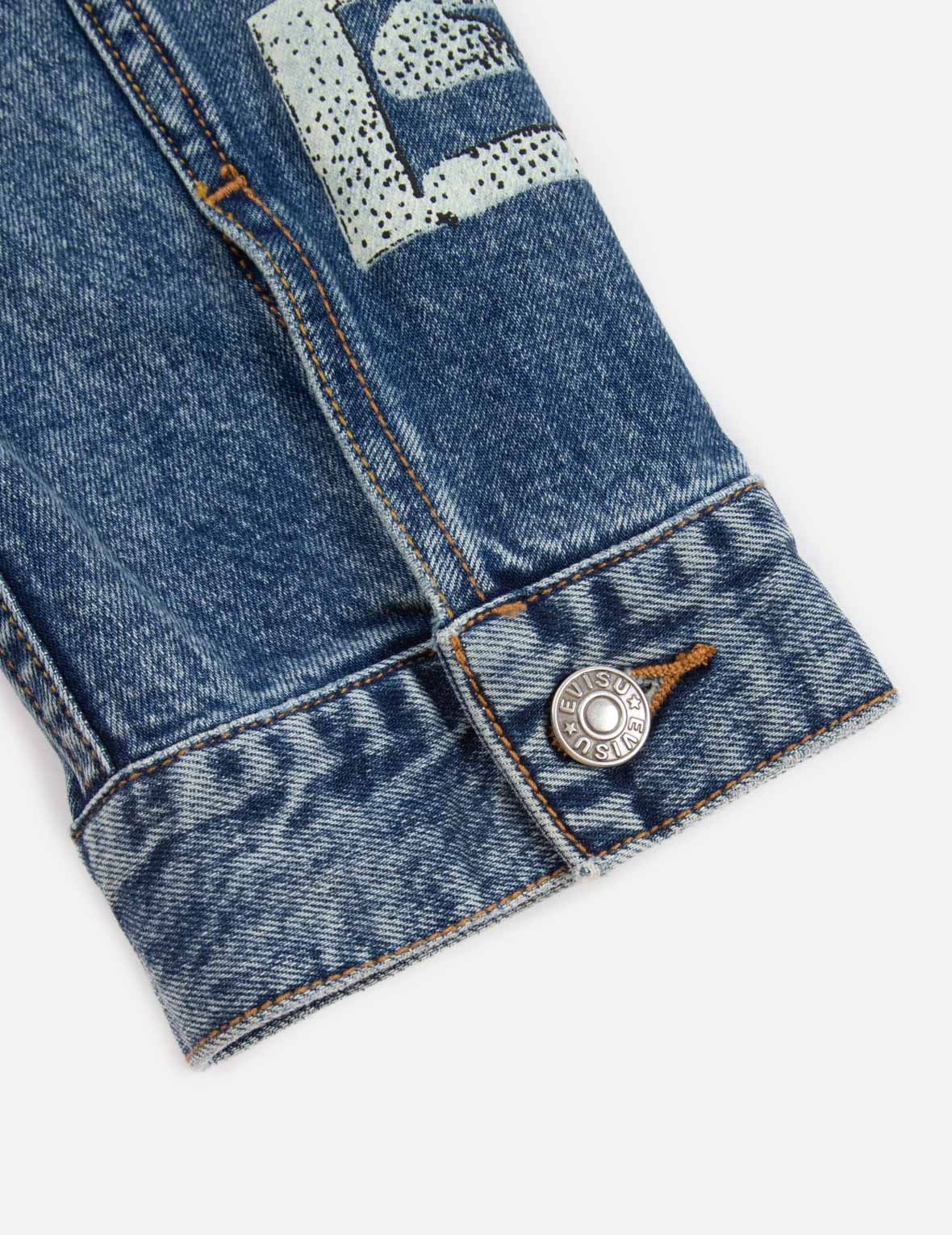 GRAFFITI PRINT LOOSE FIT HOODED DENIM JACKET - 11