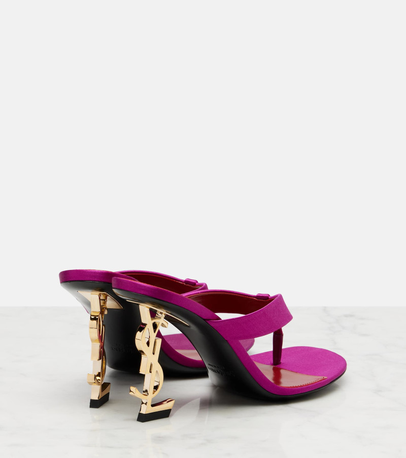 SAINT LAURENT Opyum 85 crêpe satin thong sandals outlook