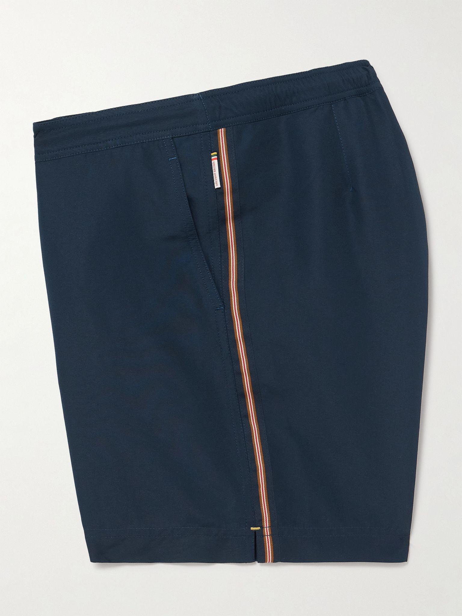 Bulldog Straight-Leg Mid-Length Striped Recycled Swim Shorts Navy - 3