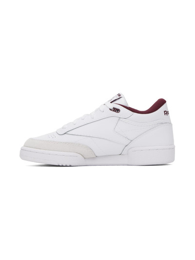 Reebok White & Burgundy Club C Mid II Sneakers outlook