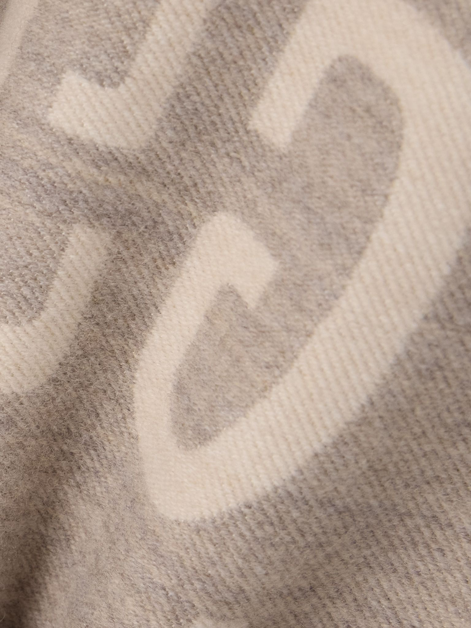 Logo-jacquard wool and silk-blend scarf Ivory - 3