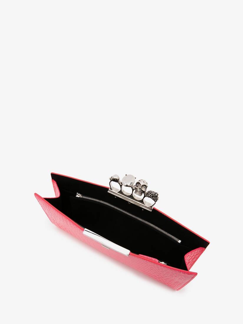 Jewelled Flat Pouch in Neon Pink - 4
