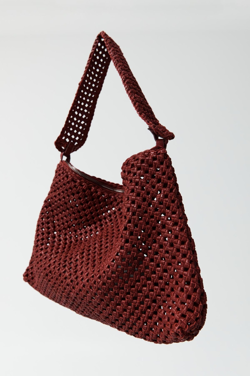 ST. AGNI Macrame Shoulder Bag - Rouge outlook