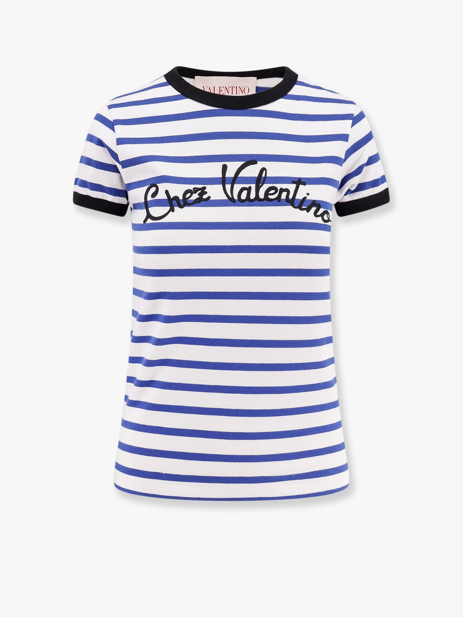 Striped Cotton T-Shirt With Embroidered Logo - 1