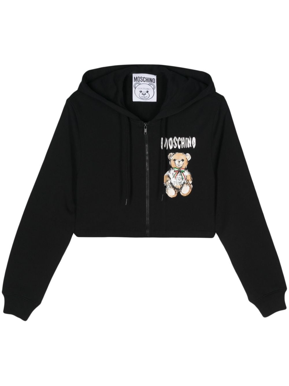 cotton cropped hoodie - 1