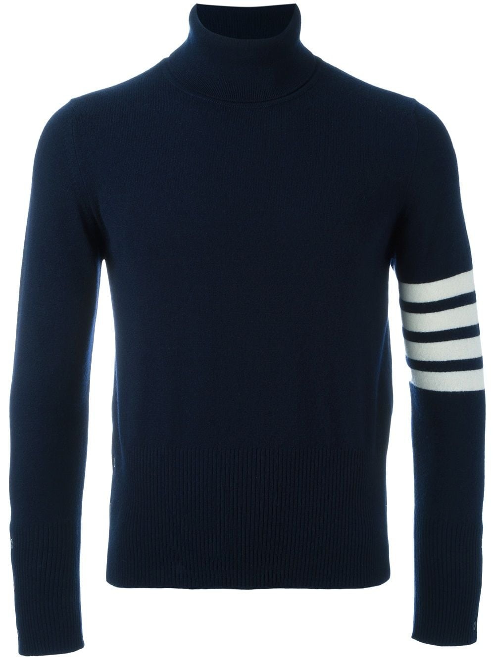 contrast stripe roll neck jumper - 1