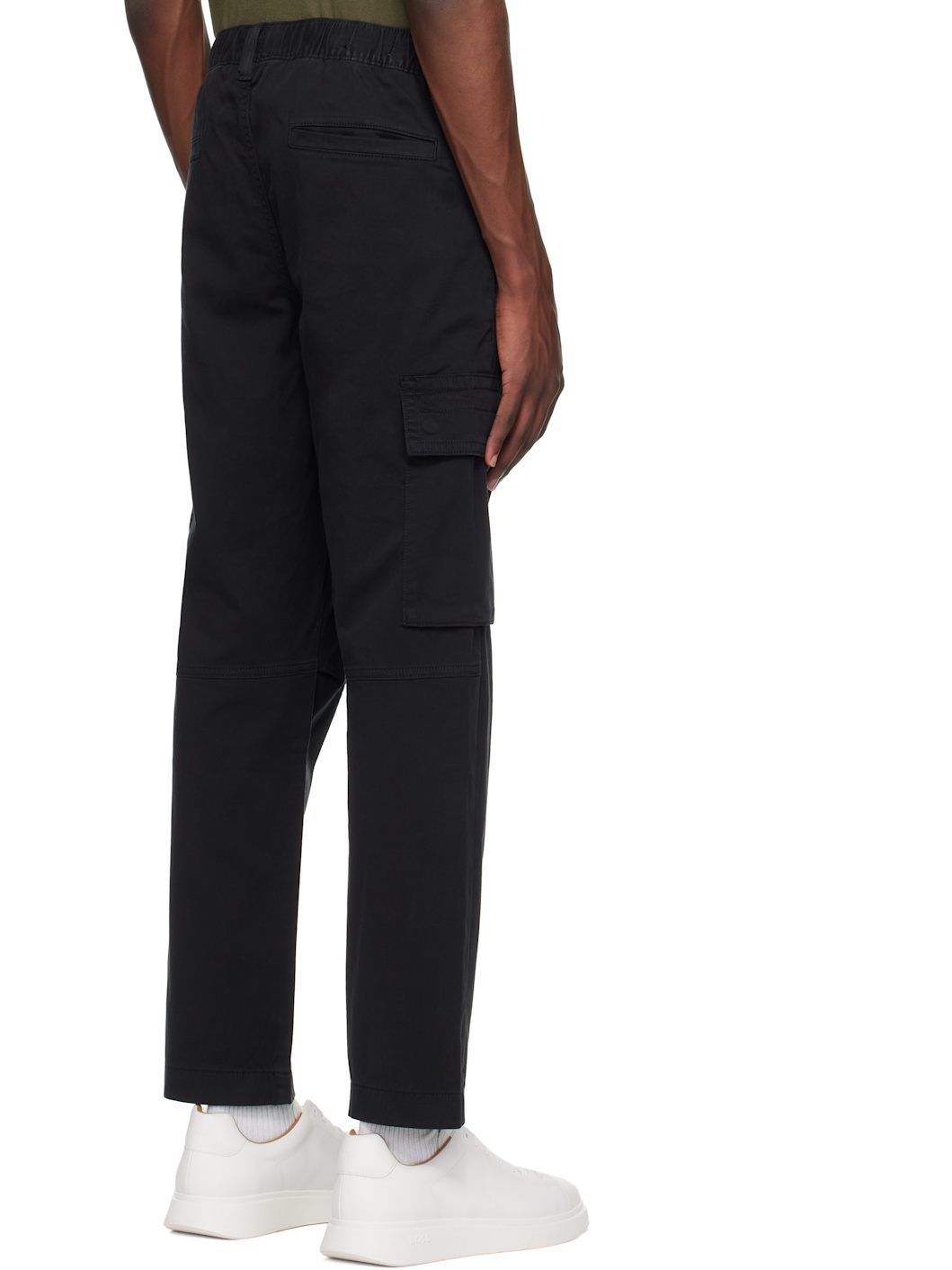 Black Logo Patch Cargo Pants - 3