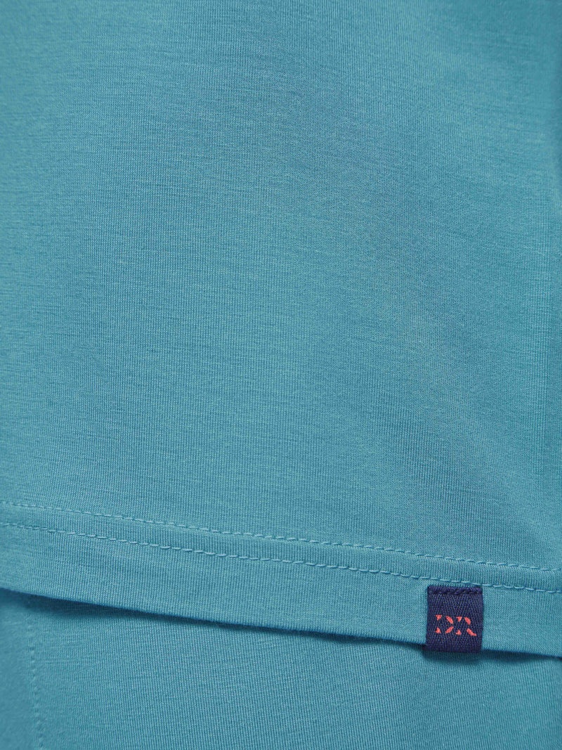 Men's V-Neck T-Shirt Basel Micro Modal Stretch Harbour Blue - 6