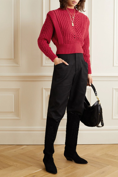 Isabel Marant Prune ribbed pointelle-knit sweater outlook