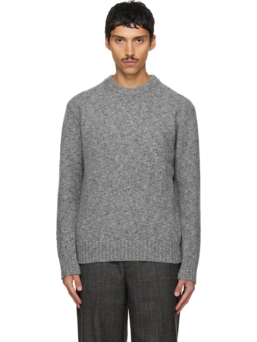 Gray Marled Sweater - 1