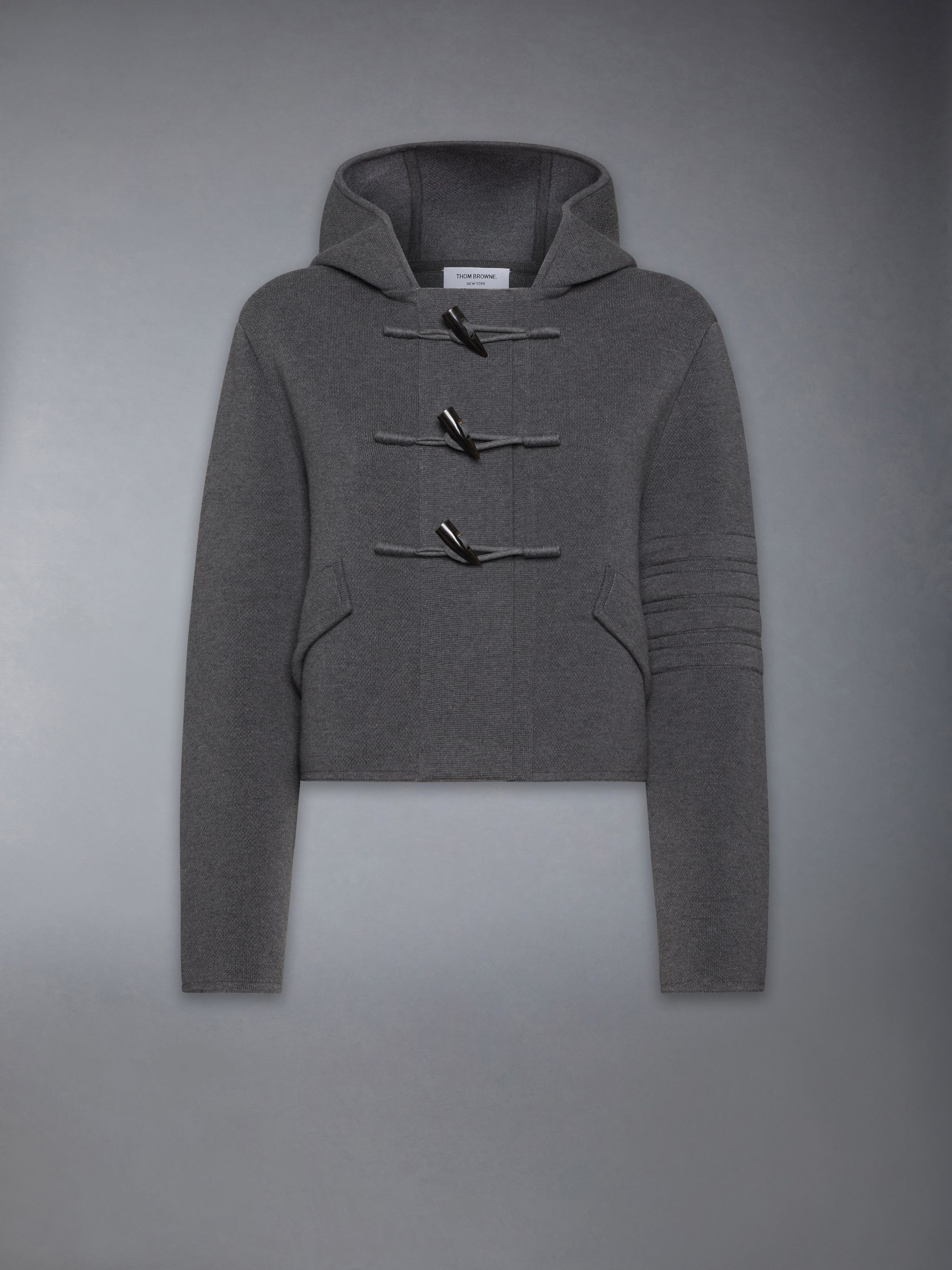 Cotton Wool 4-Bar Cropped Duffle Jacket - 6