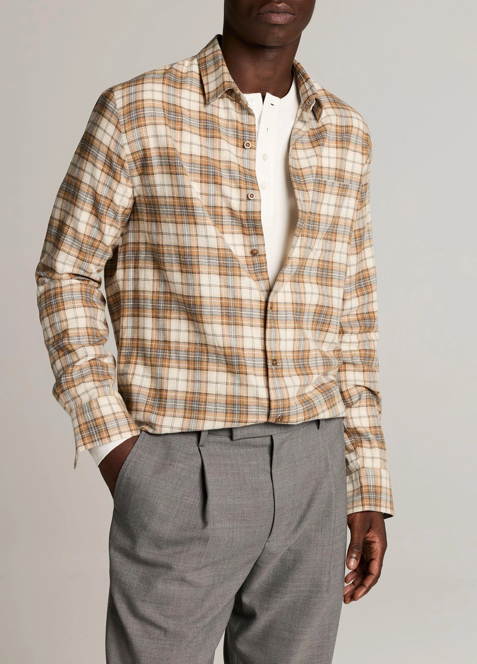 Jackson Plaid Cotton Button-Front Shirt - 1